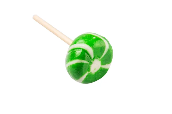 Green Swirl Peppermint Candies White Background — Stock Photo, Image