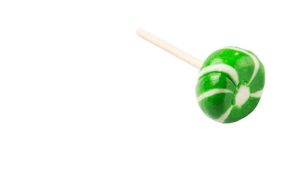 Green Swirl Peppermint Candies White Background — Stock Photo, Image