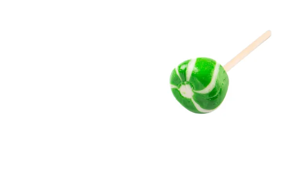 Green Swirl Peppermint Candy White Background — Stock Photo, Image