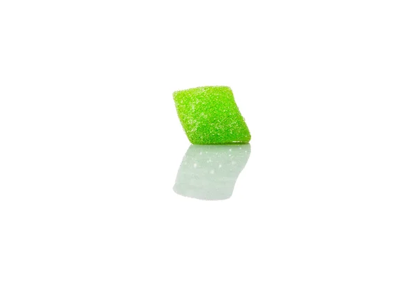 Bonbons Gelée Vert Sucré Isolé Sur Blanc — Photo