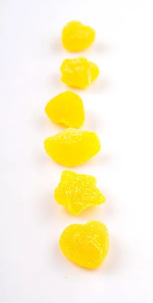 Doces Doces Geleia Amarela Isolados Branco — Fotografia de Stock