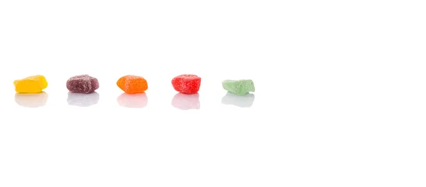 Mistura Colorida Sugar Jelly Candy Isolado Branco — Fotografia de Stock