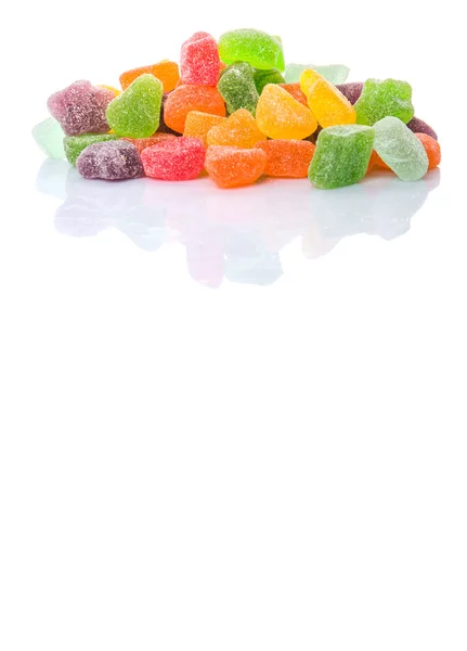 Πολύχρωμο Μίγμα Ζάχαρης Ζελέ Candy Απομονωθεί Λευκό — Φωτογραφία Αρχείου