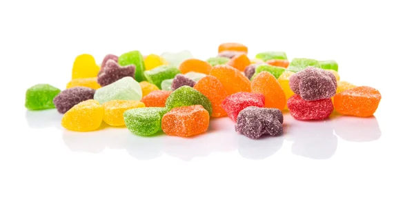 Renkli Mix Şeker Jelly Şeker Beyaz Izole — Stok fotoğraf