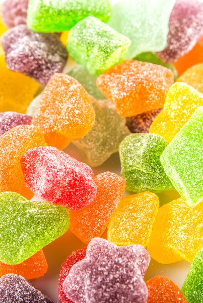 Kleurrijke Mix Jelly Kandijsuiker Geïsoleerd Wit — Stockfoto