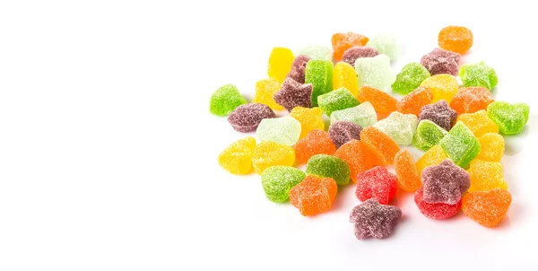 Colorful Mix Sugar Jelly Candy Isolated White — Stock Photo, Image