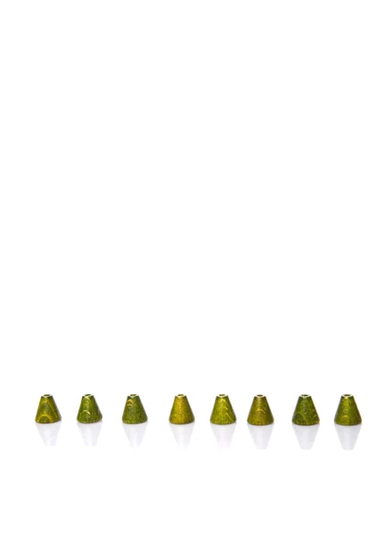 Grüne kegelförmige Holzperlen — Stockfoto