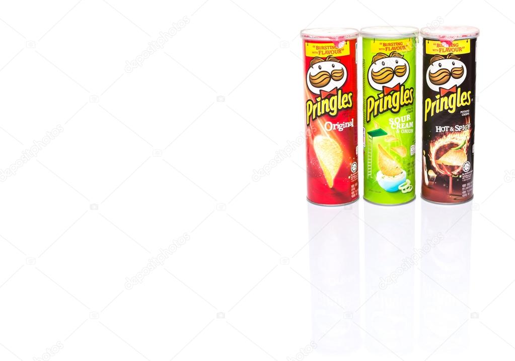 KUALA LUMPUR, MALAYSIA - JANUARY 19TH 2015. Owned by the Kellogg Company, Pringles is a brand of potato snack chips sold in 140 countries with yearly sales of more than US 1.4 billion dollars.