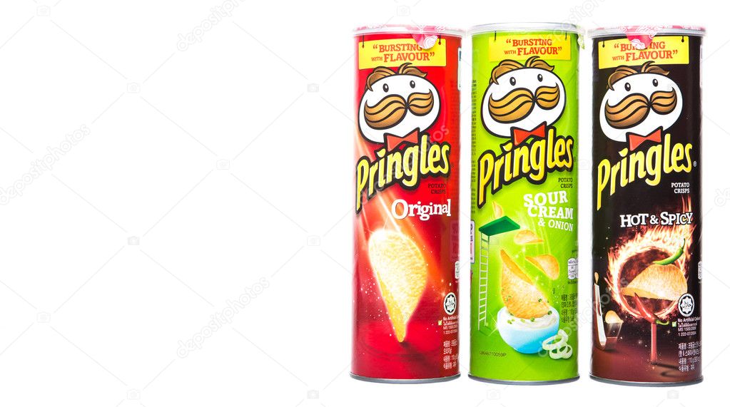 KUALA LUMPUR, MALAYSIA - JANUARY 19TH 2015. Owned by the Kellogg Company, Pringles is a brand of potato snack chips sold in 140 countries with yearly sales of more than US 1.4 billion dollars.