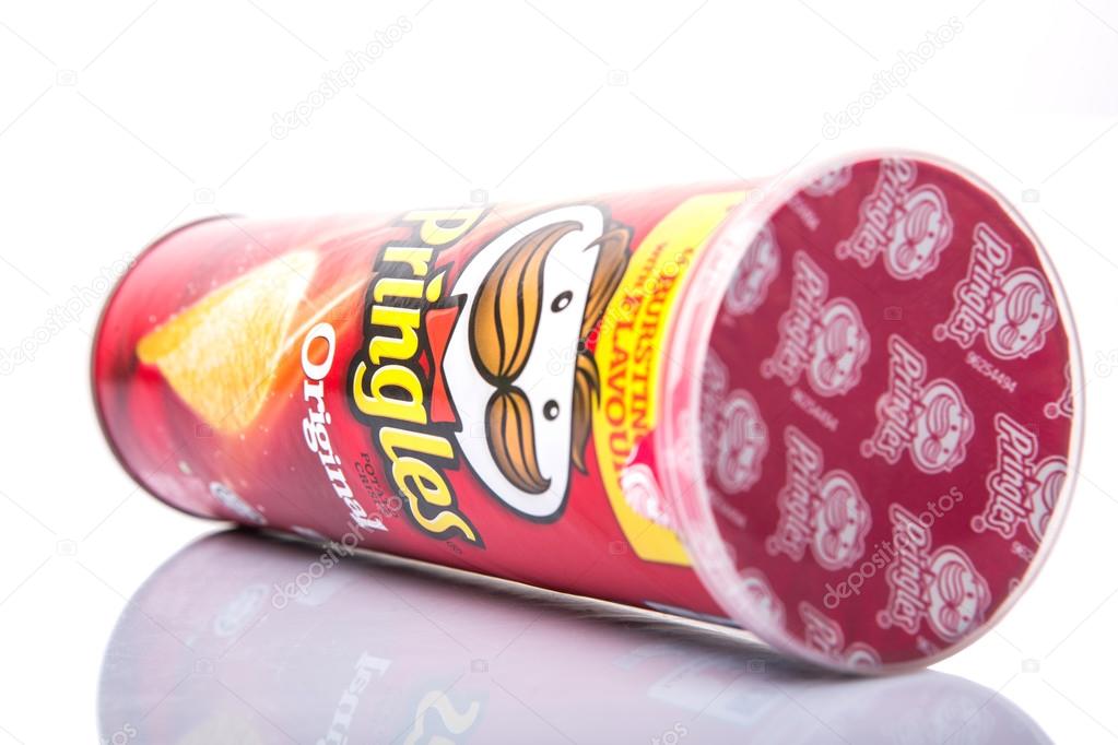 KUALA LUMPUR, MALAYSIA - JANUARY 19TH 2015. Owned by the Kellogg Company, Pringles is a brand of potato snack chips sold in 140 countries with yearly sales of more than US 1.4 billion dollars.