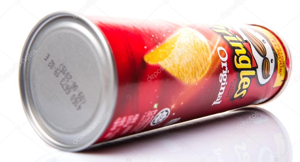 KUALA LUMPUR, MALAYSIA - JANUARY 19TH 2015. Owned by the Kellogg Company, Pringles is a brand of potato snack chips sold in 140 countries with yearly sales of more than US 1.4 billion dollars.
