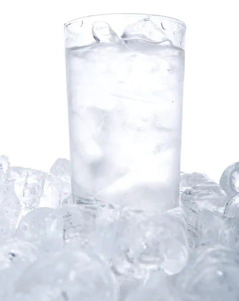 Vaso Agua Helada Cubitos Hielo — Foto de Stock