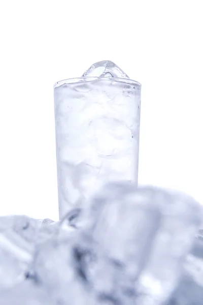 Vaso Agua Helada Cubitos Hielo — Foto de Stock