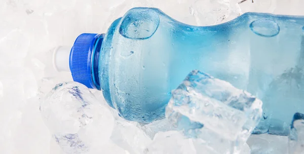 Bottle Mineral Water Ice Cubes — Stock Photo, Image