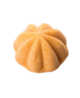 Kuih bahulu, Malay tatlı yumurta sünger kek beyaz arka plan üzerinde
