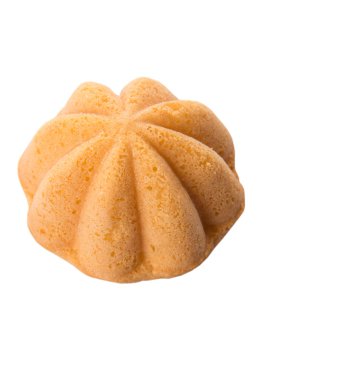 Kuih bahulu, Malay tatlı yumurta sünger kek beyaz arka plan üzerinde