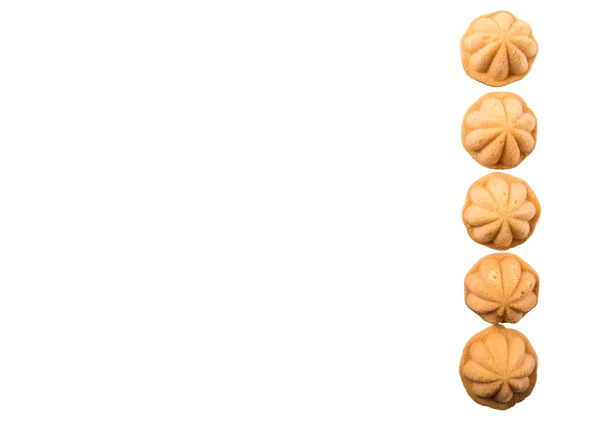 Kuih Bahulu Maleis Zoete Spons Muffin Witte Achtergrond — Stockfoto