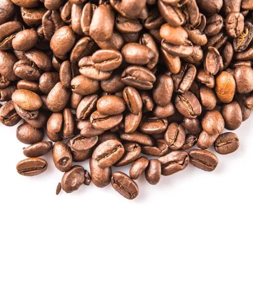 Gebrande Koffiebonen Witte Achtergrond — Stockfoto