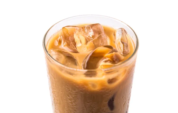 Ice Coffee Glass White Background Stock Image