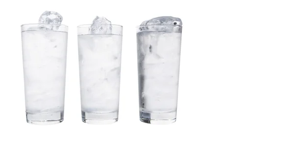 Plain Water Ice Cubes Glass — Stock Photo, Image