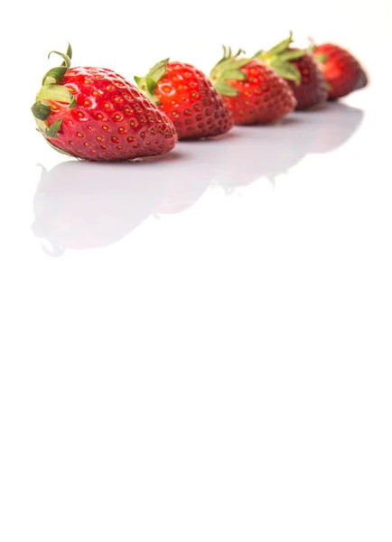 Strawberries White Background — Stock Photo, Image