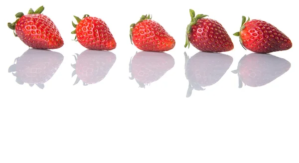 Fraises Sur Fond Blanc — Photo