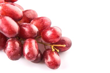 Beyaz arka plan üzerinde kırmızı üzüm meyve