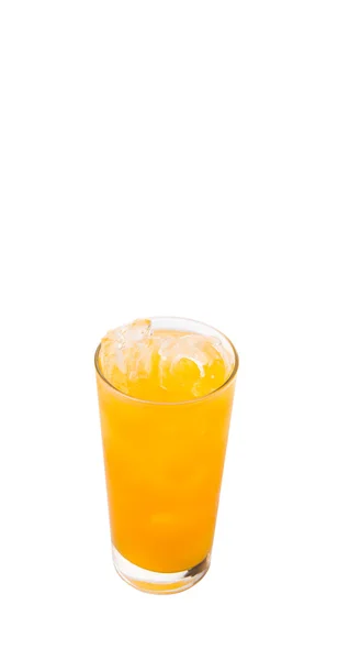 Ett Glas Apelsinjuice Över Vit Bakgrund — Stockfoto