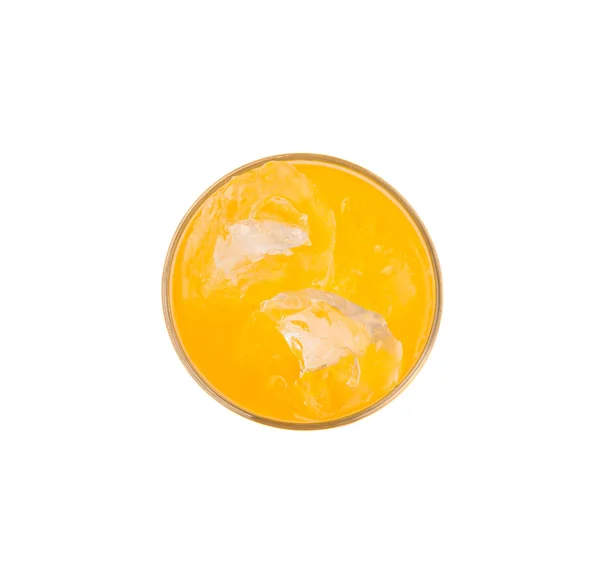 Verre Jus Orange Sur Fond Blanc — Photo