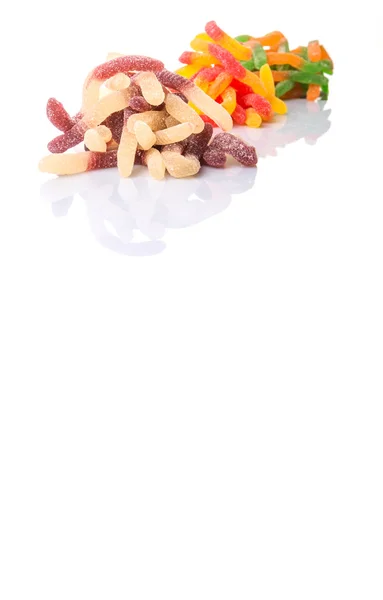 Πολύχρωμο Ζάχαρη Ζελέ Candy Γάζας Πάνω Από Λευκό Φόντο — Φωτογραφία Αρχείου