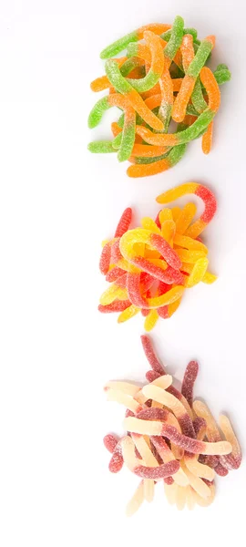 Πολύχρωμο Ζάχαρη Ζελέ Candy Γάζας Πάνω Από Λευκό Φόντο — Φωτογραφία Αρχείου