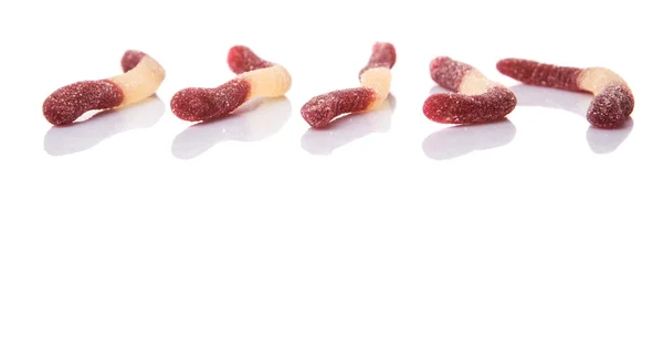 Bruine en witte suiker Jelly Candy Strip — Stockfoto