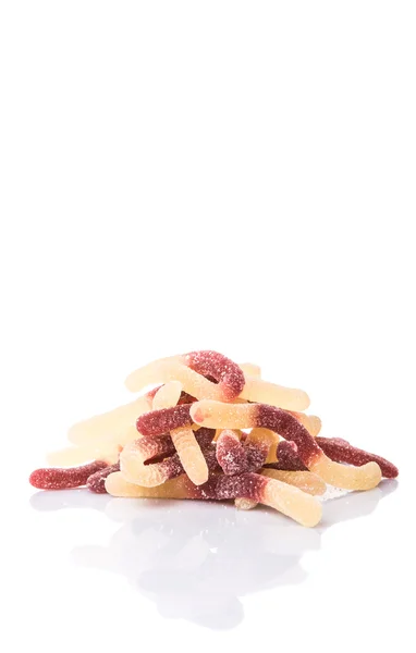 Brown And White Sugar Jelly Candy Strip — Stock Photo, Image