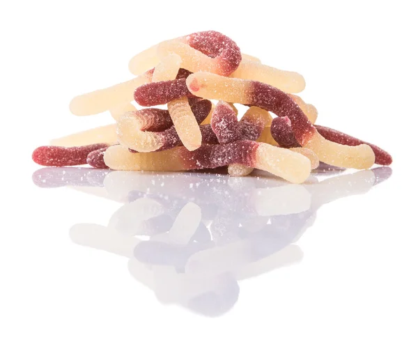 Brown And White Sugar Jelly Candy Strip — Stock Photo, Image