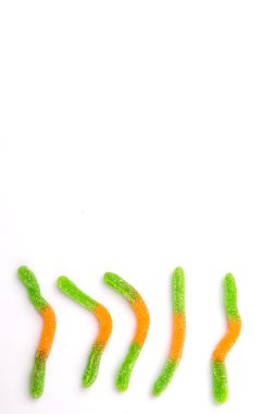 Yeşil ve turuncu Jelly şeker Strip şeker