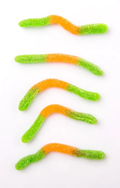 Green and Orange Sugar Jelly Candy Strip — Stok Foto