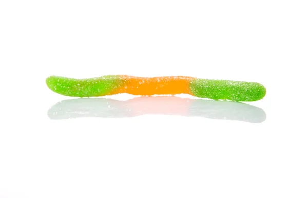 Zöld és narancssárga cukrot zselés cukorka szalag — Stock Fotó