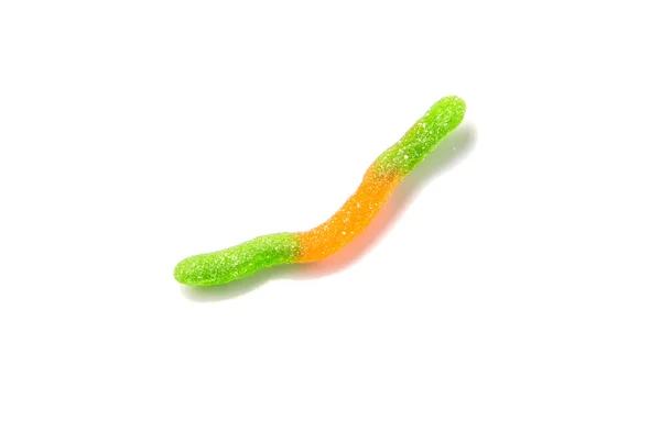 Green and Orange Sugar Jelly Candy Strip — Stok Foto