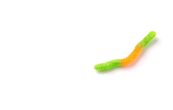 Tira Caramelo Jalea Azúcar Verde Naranja Sobre Fondo Blanco —  Fotos de Stock
