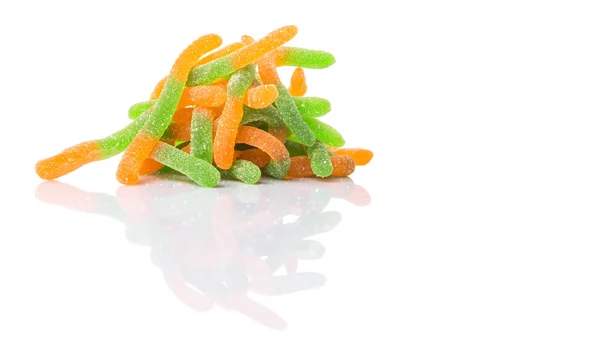 Green And Orange Sugar Jelly Candy Strip — Stock Photo, Image