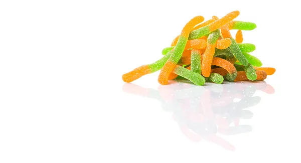 Zelené a oranžové cukru želé bonbóny Strip — Stock fotografie