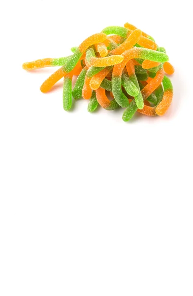 Green And Orange Sugar Jelly Candy Strip — Stock Photo, Image