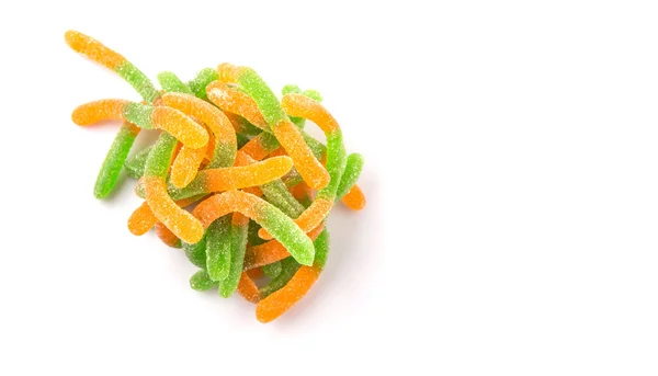 Grüne und orangefarbene Zuckergelee Bonbonstreifen — Stockfoto