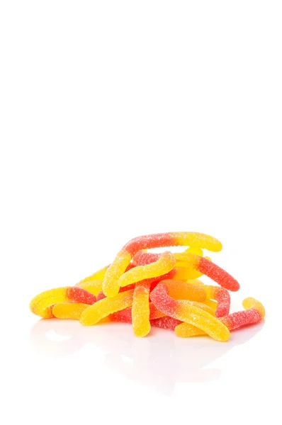 Rote und gelbe Zuckergelee Bonbonstreifen — Stockfoto