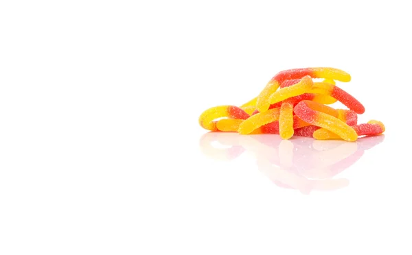 Rouge et jaune sucre gelée bande de bonbons — Photo
