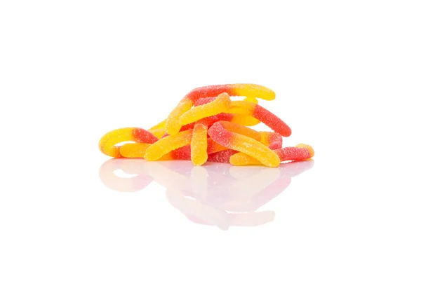 Rött och gult socker gelé godis Strip — Stockfoto