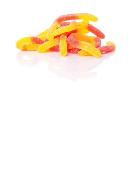 Piros és sárga cukor zselés cukorka szalag — Stock Fotó