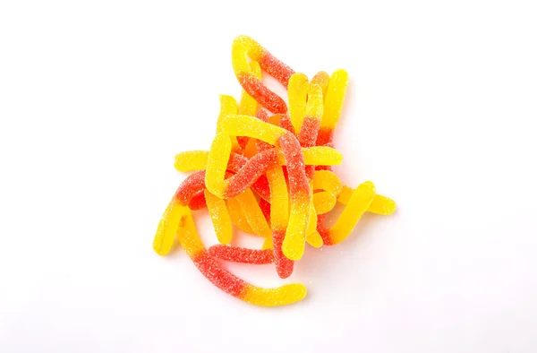 Striscia di caramella di gelatina di zucchero rosso e giallo — Foto Stock