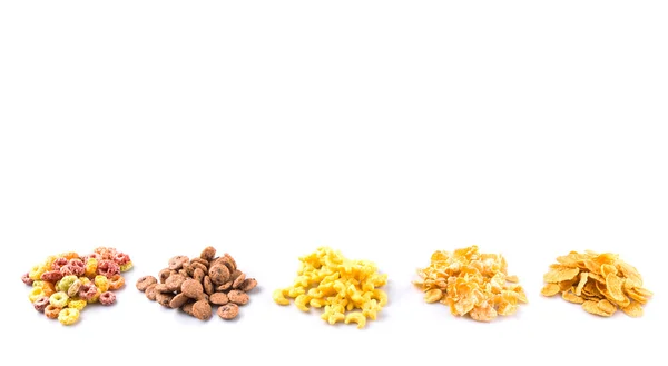 Mix Variety Breakfast Cereals White Background — Stock Photo, Image