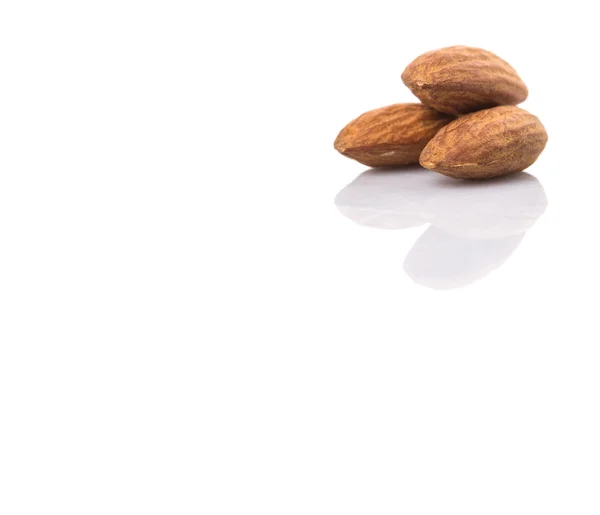 Raw Almond Nut White Background — Stock Photo, Image